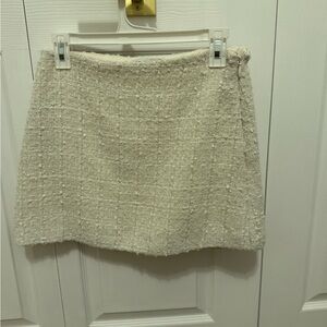 Abercrombie & Fitch Cream Tweed Mini Skirt